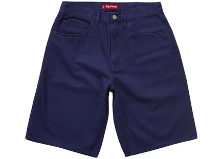 Мужские свободные джинсовые шорты Supreme, темно-синие