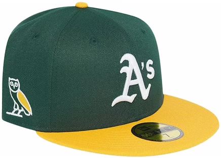 Унисекс бейсболка OVO x Oakland Athletics New Era, зеленая