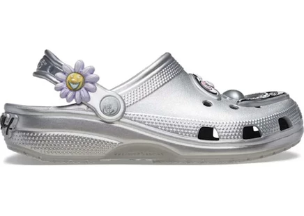 Мужские кроксы Crocs Classic Clog x Kenny Scharf, серебристые