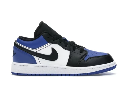 Детские кроссовки Jordan 1 Low Royal Toe, сине-бело-черные