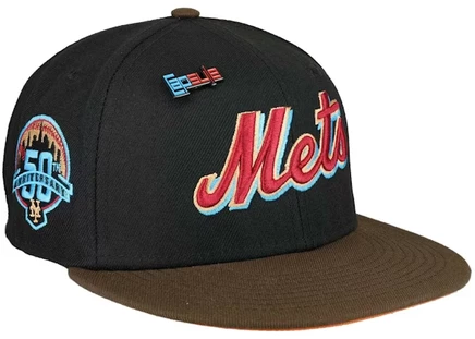 Мужская кепка New Era 59Fifty New York Mets, черно-оранжевая