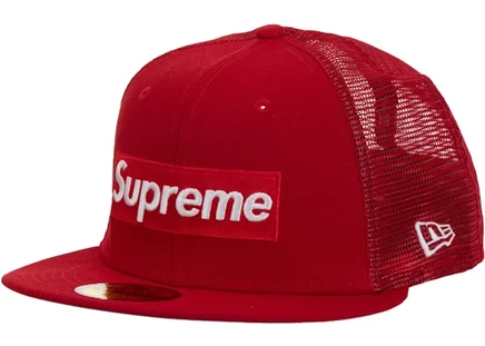 Унисекс бейсболка Supreme New Era Box Logo, красная
