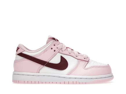 Детские кроссовки Nike Dunk Low, розово-красно-белые