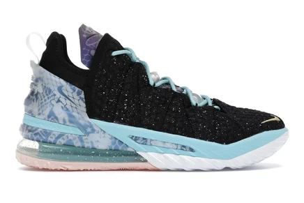 Мужские кроссовки Nike LeBron 18, черно-серебристые