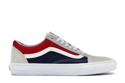 Мужские кроссовки Vans Old Skool Retro Block, бело-красно-синие