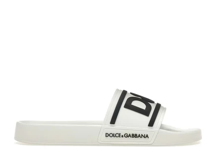 Мужские сланцы Dolce & Gabbana DG Logo, бело-черные