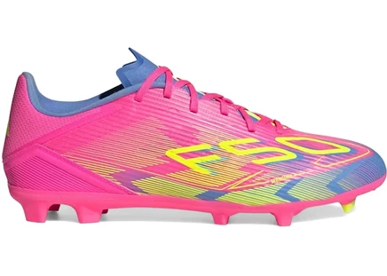 Мужские бутсы Adidas F50 FG/MG, розово-желто-синие
