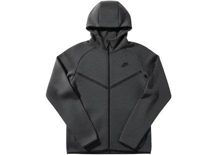 Мужское худи Nike Tech Fleece Windrunner, черный меланж/черный