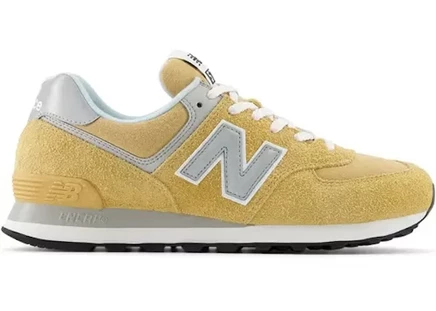Мужские кроссовки New Balance 574 замшевые, желтые