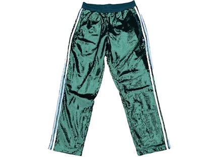Мужские спортивные штаны Adidas x KoRn, зеленые с пайетками