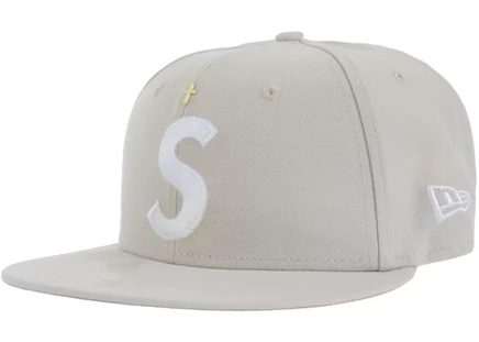 Унисекс кепка Supreme New Era Gold Cross S Logo, песочный
