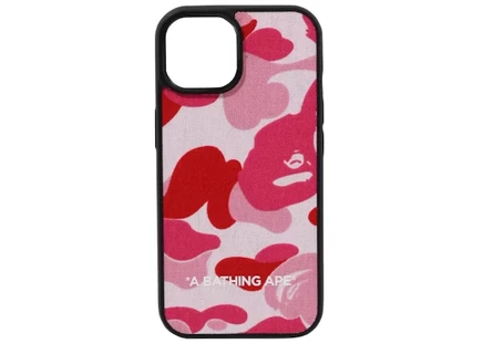 Чехол для iPhone 15 Bape ABC Camo тканевый, розовый