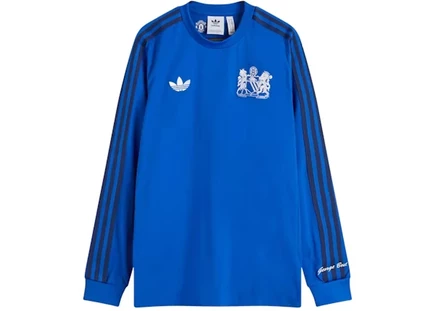 Футболка adidas Манчестер Юнайтед, длинный рукав, синяя