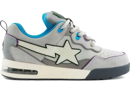 Мужские кроссовки Bape Flip Sta #2, серые с синим и фиолетовым