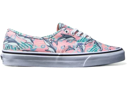 Мужские кеды Vans Authentic, чёрные с цветочным принтом