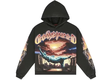 Мужская худи godspeed burnt bridges, черная