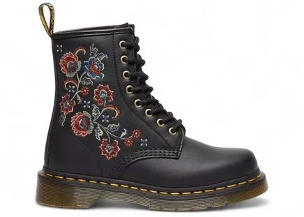 Женские ботинки Dr. Martens 1460 Vonda, черные с вышивкой