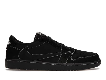 Мужские кроссовки Jordan 1 Low OG Travis Scott из нубука, черные