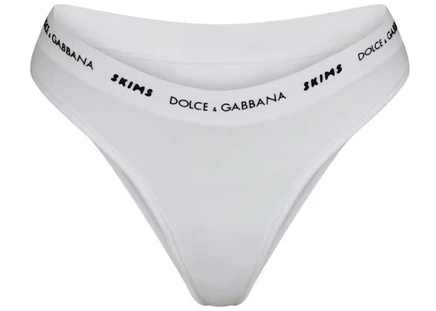 Женская танга skims x dolce&gabbana из хлопка, снежная