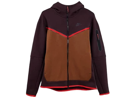 Nike Sportswear Tech Fleece Full-Zip Hoodie Brown Basalt/Pecan/Chile Red/Black brown basalt/pecan/chile red/black