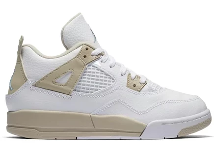 Детские кроссовки Jordan 4 Retro Sand 2017, бело‑песочные