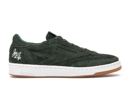 Мужские кроссовки Reebok Club C Currensy Jet Life, зелёно‑белые