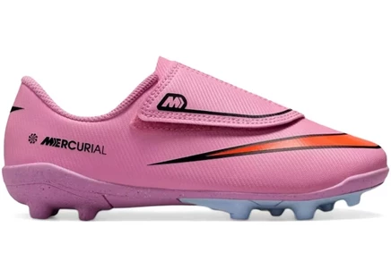 Детские кроссовки Nike Zoom Mercurial Vapor 16 Club MG, розово-красно-черные