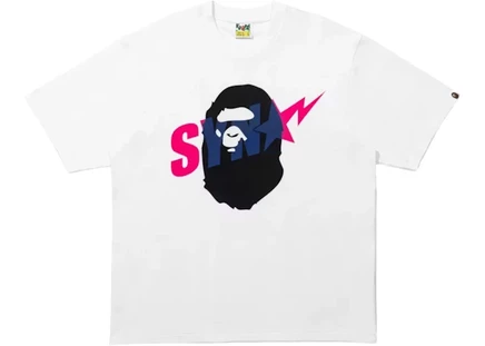 Футболка Bape Ape Head свободного кроя, белая