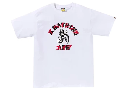 Мужская футболка BAPE Tiger Shark Japanese Letter, белая