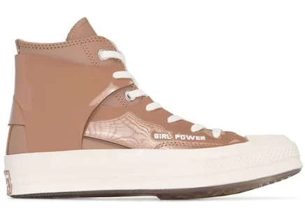 Женские кеды Converse Chuck Taylor All Star 70 Hi Feng Chen Wang, кофейно‑белые/розовые