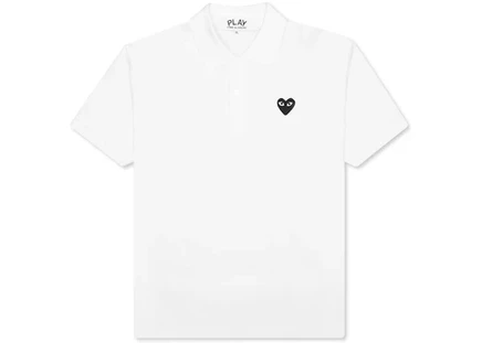 Унисекс поло Comme des Garcons Play Black Emblem, белое