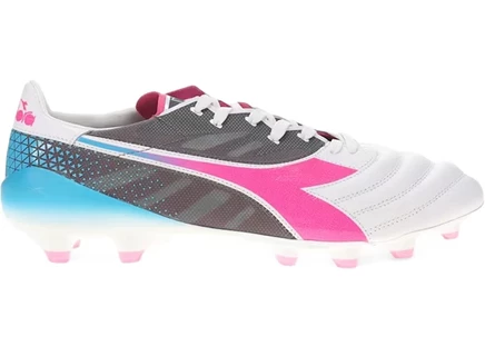Мужские бутсы Diadora Brasil Elite Veloce FG, бело-розово-синие