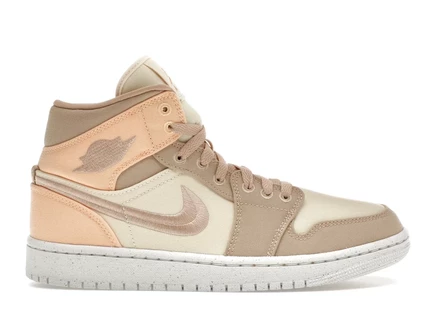 Jordan 1 Mid SE Canvas Khaki (Women's) muslin/desert- celestial gold