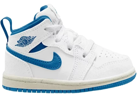 Детские кроссовки Jordan 1 Mid SE, бело-синие