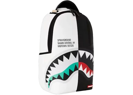 Рюкзак Sprayground Shark Central DLXSV, бело-черный
