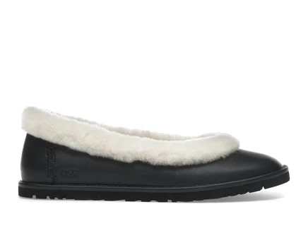 Женские балетки UGG Zora кожаные, черные