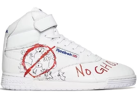 Мужские кроссовки Reebok Ex‑O‑Fit Clean Hi Bait Ghostbusters × Stranger Things, белые
