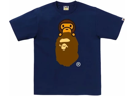 Мужская футболка Bape Milo On Ape Head, темно-синяя