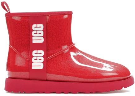 UGG Classic Clear Mini Boot Hibiscus Pink (Women's) hibiscus pink/white