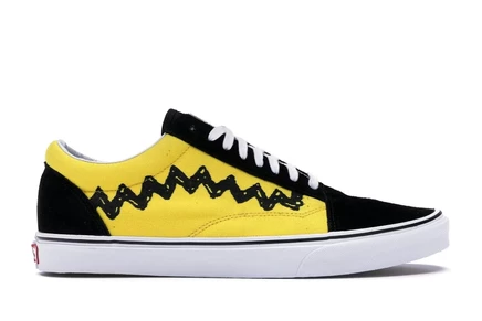 Мужские кеды vans old skool peanuts, черно-желтые