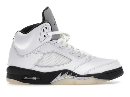 Мужские кроссовки jordan 5 retro, бело-черные