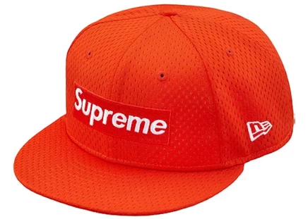 Мужская кепка Supreme New Era Mesh Box Logo, оранжевая