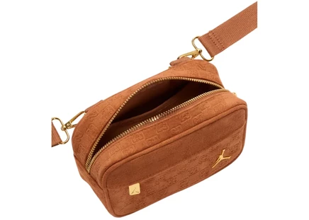 Сумка Nike Jordan Suede Monogram Camera 1,5 л, коньячная