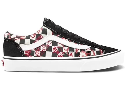 Кеды Vans Style 36 Checkerboard, черно-бело-красные
