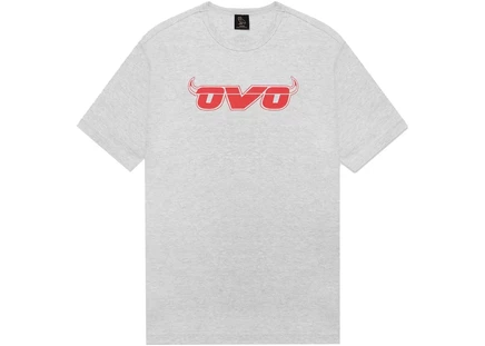 Футболка OVO x NBA Bulls, серо-меланжевая