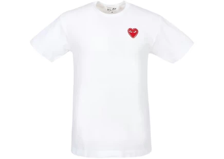 Мужская футболка Comme des Garcons Rhinestone Heart, белая