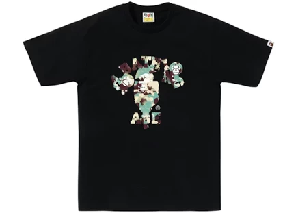 Мужская футболка Bape Map Camo College Milo, черная/мультиколор