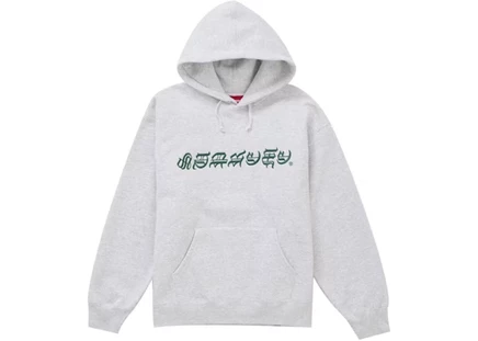 Мужское худи Supreme Blackletter, пепельно-серое