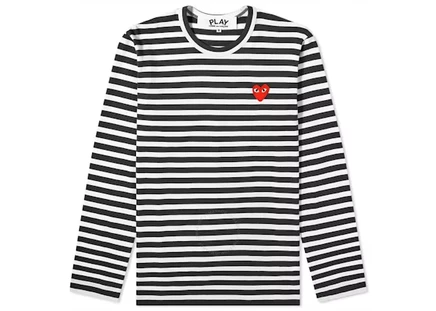 Унисекс футболка Comme des Garcons PLAY, черно-белая