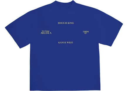 Мужская футболка Kanye West Jesus Is King Vinyl I, синяя
